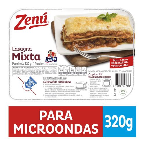 Imagen de LASAGNA MIXTA ZENU 320  gr