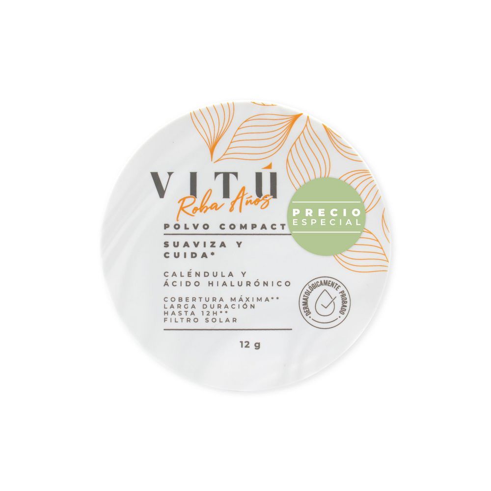 Imagen de Polvo compacto VITU caléndula ácido hialurónico tono 5 (12  gr)