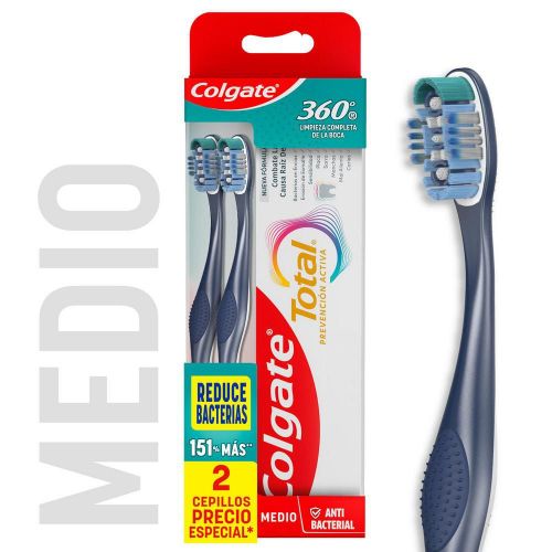 Imagen de cepillo dental medio COLGATE crema dental mint prevención activa (1  und)