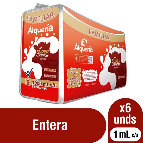 Imagen de Leche			 					 ALQUERIA súpercremosa x6und 1000ml (6000  ml)