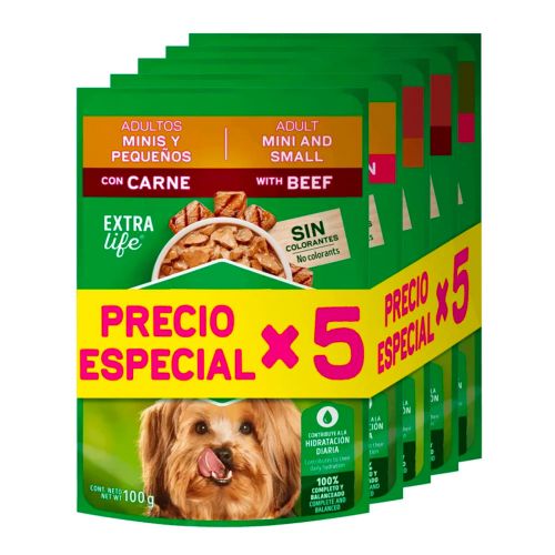 Imagen de Alimento húmedo para perro DOG CHOW surtido 5 unds x100 g c/u