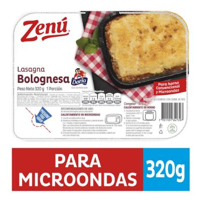 Imagen de LASAGNA DE CARNE ZENU 320  gr
