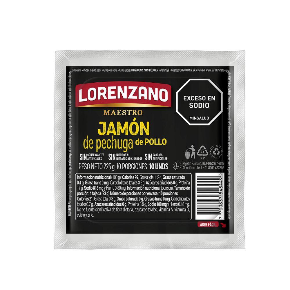 Imagen de Jamón LORENZANO pechuga de pollo (225  gr)