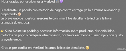 Confirmación y entrega